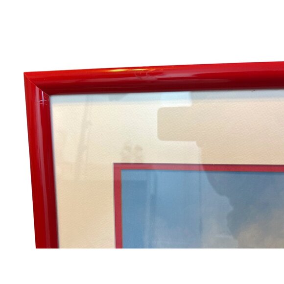 Richard E. Williams Retro 90's Red Framed Beach Boats Artist Signed Lithograph - Picture 6 of 16